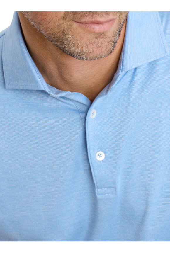 Peter Millar Excursionist Flex Blue Topaz Short Sleeve Polo - view 5