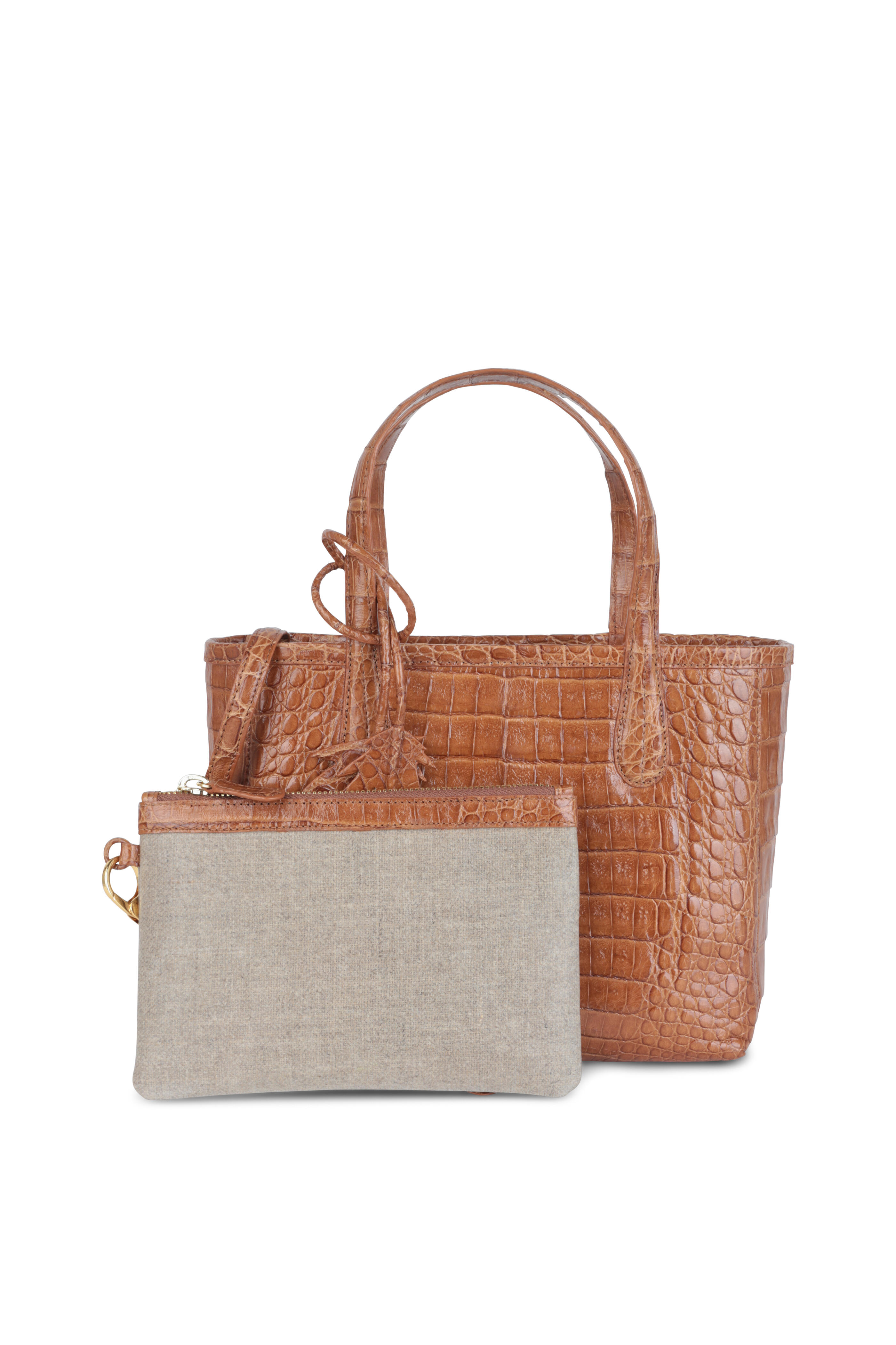 Mini East/West Croc-Embossed Leather Shoulder Bag