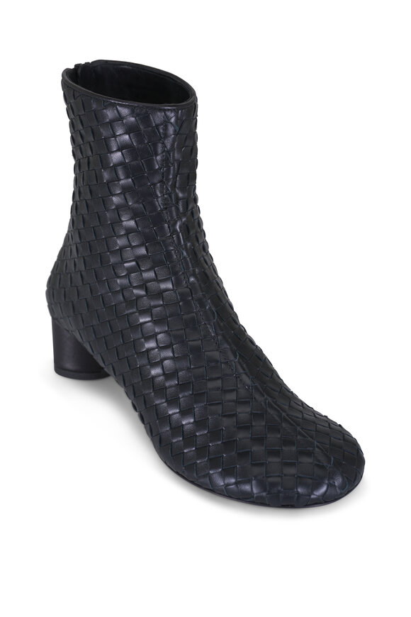 Bottega Veneta Atomic Black Intrecciato Leather Ankle Boot, 50mm - view 1