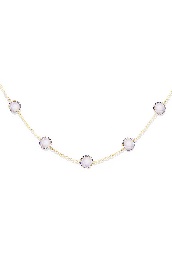Campbell + Charlotte 14k Yellow Gold Found Cabochon Station Necklace - view 2