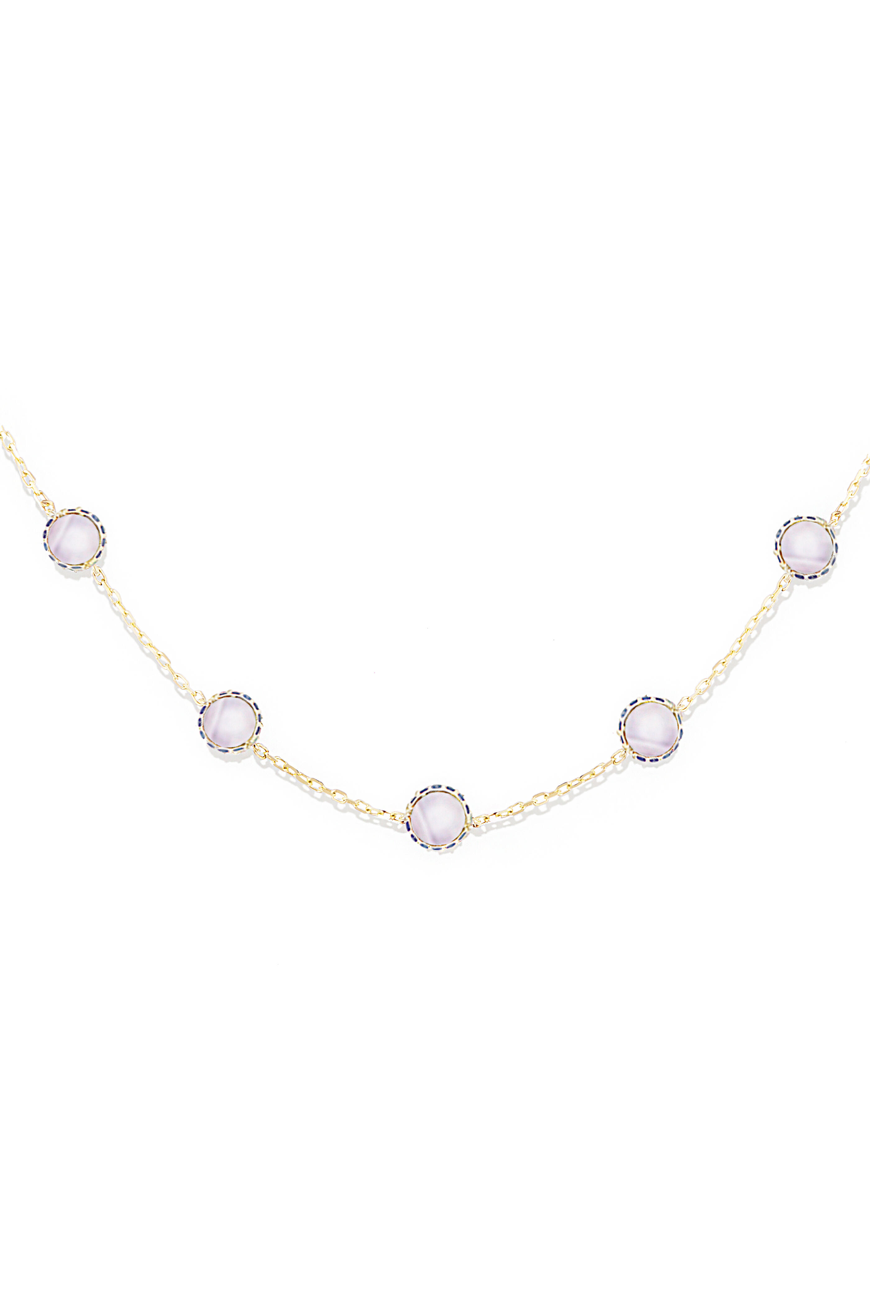 Campbell + Charlotte - 14k Yellow Gold Found Cabochon Station Necklace
