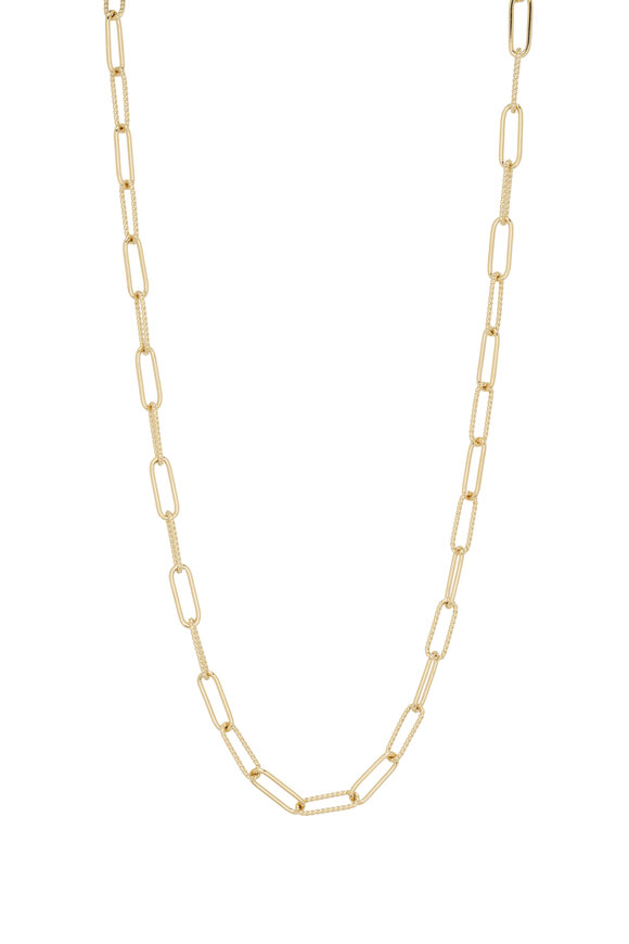 Cristina V. Corrugated Safety Pin 16" Necklace