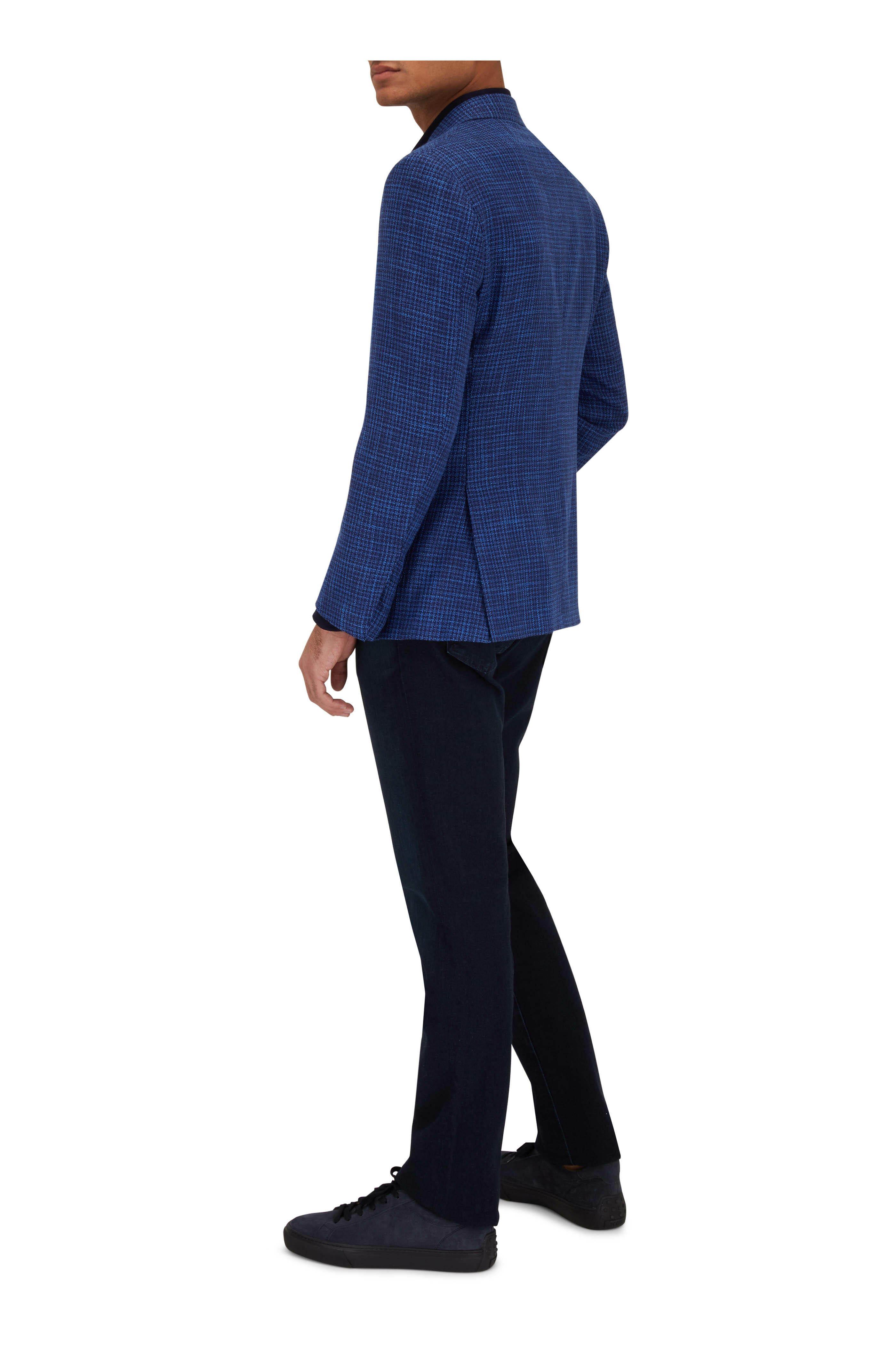 Atelier Munro - Navy & Blue Textured Wool Blend Sportcoat