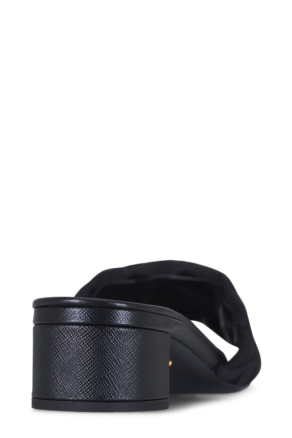 Prada - Black Triangle Jacquared Sandal, 35mm