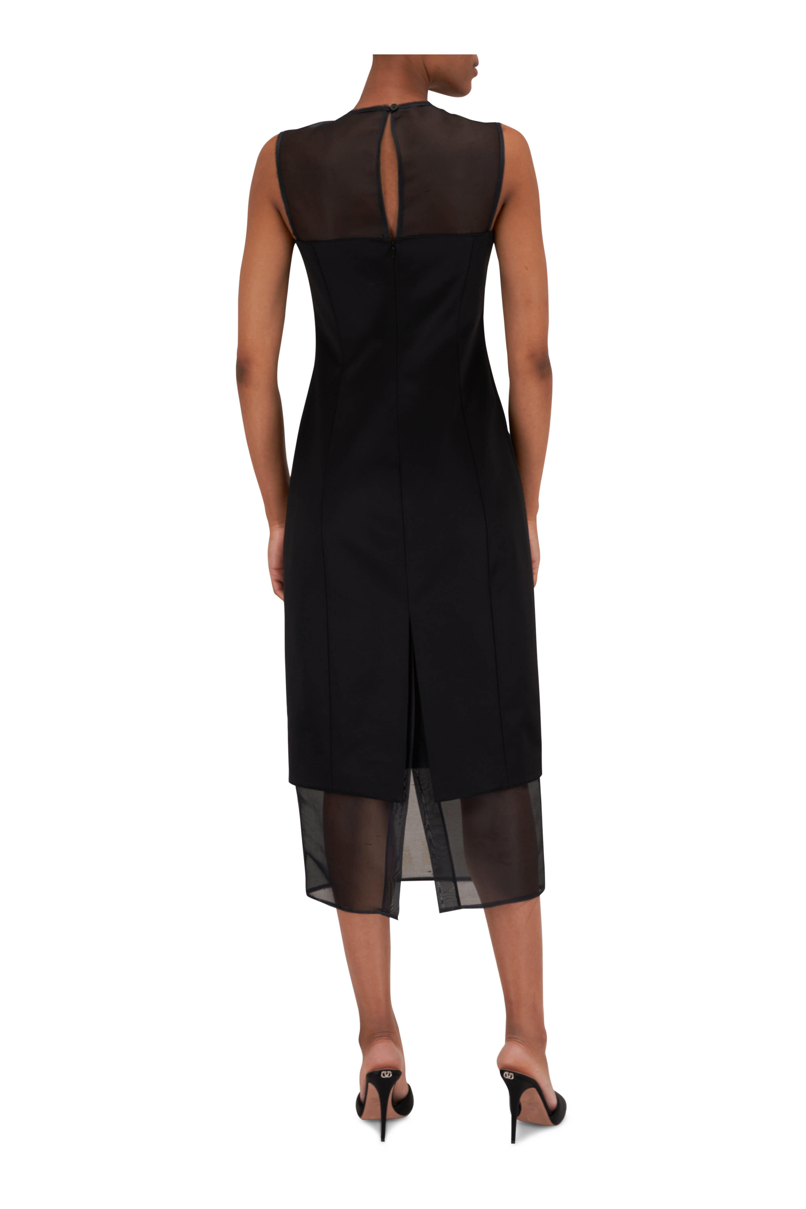 Khaite - Dissa Black Wool Midi Dress | Mitchell Stores