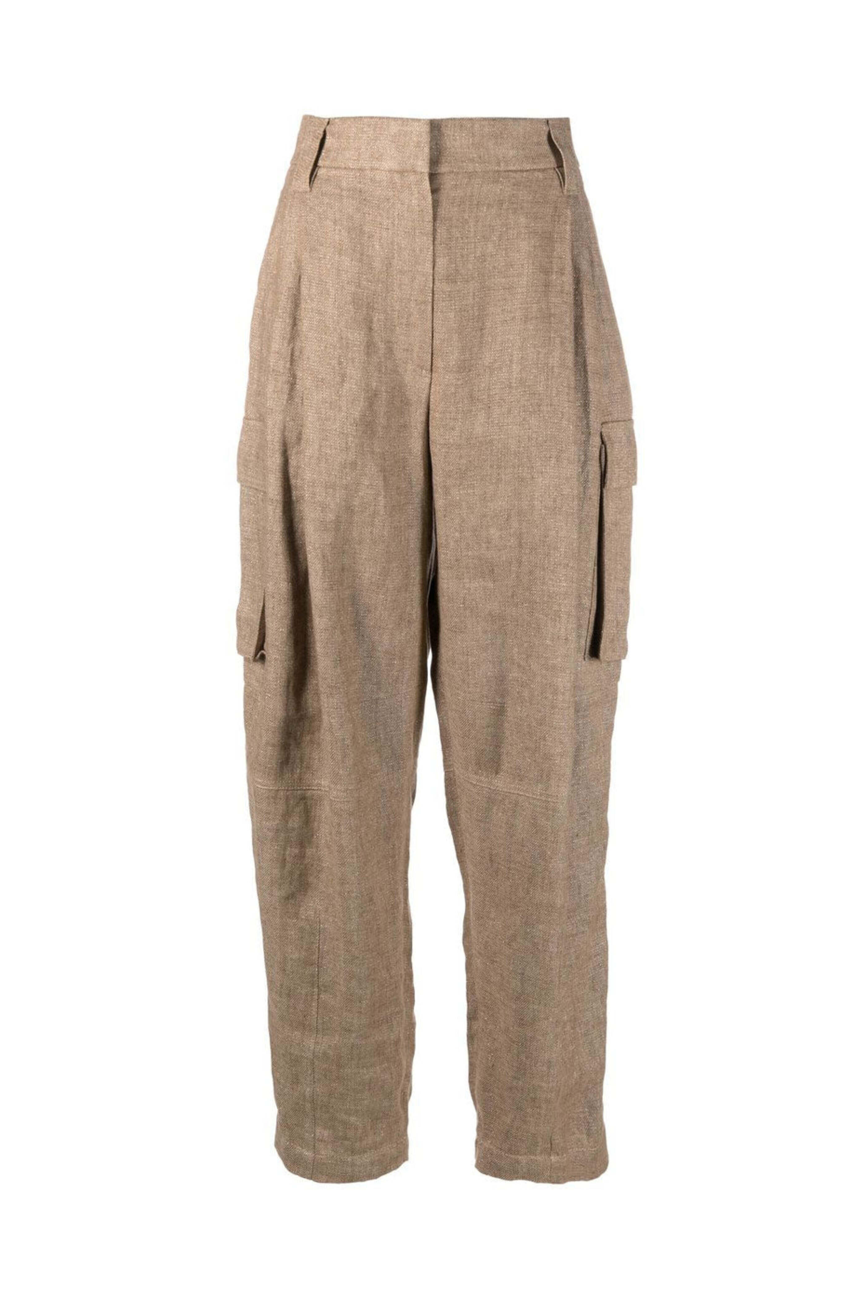 Brunello Cucinelli - Camel and Loro Double Pleated Cargo Pant
