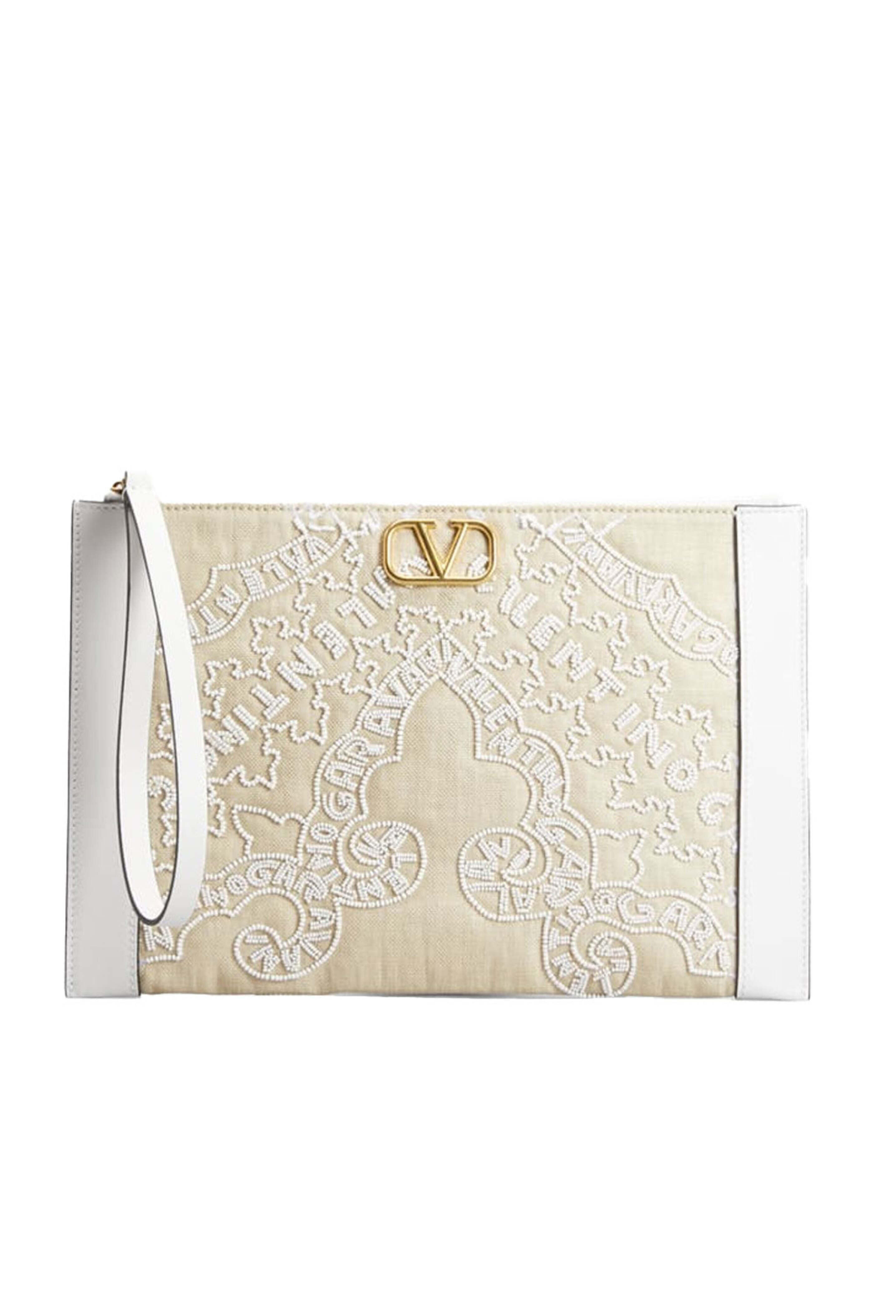 【関税込み】POUCH VALENTINO GARAVANI VLOGO SIGNATURE VLogo Signature leather pouch in white - Valentino Garavani