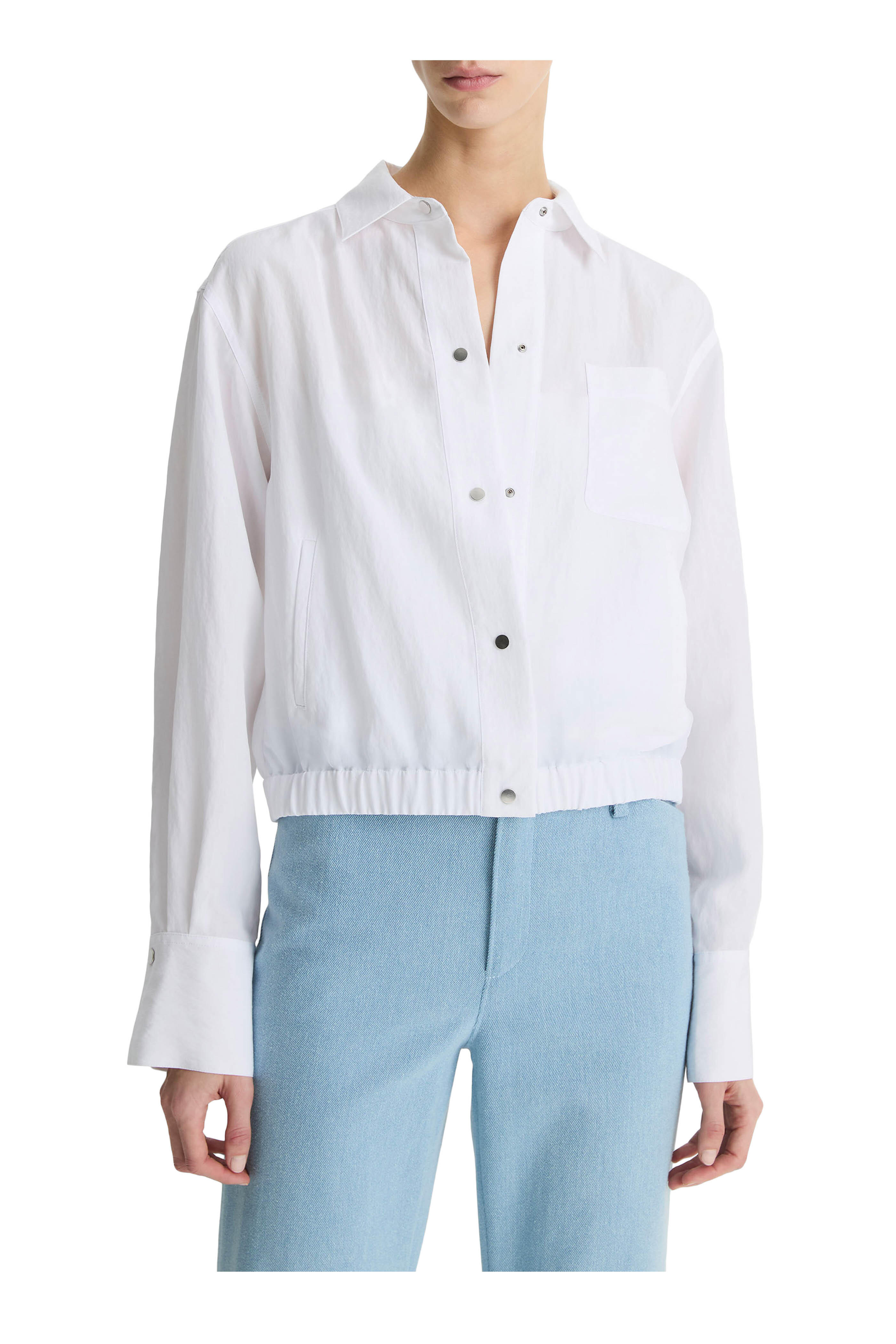 ジャケット・アウター the conspires shirt jacket (L) Vince - Optic White Summer Shirt Jacket | Mitchell Stores