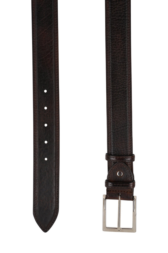 Bontoni - Testa Di Moro Brown Leather Belt 