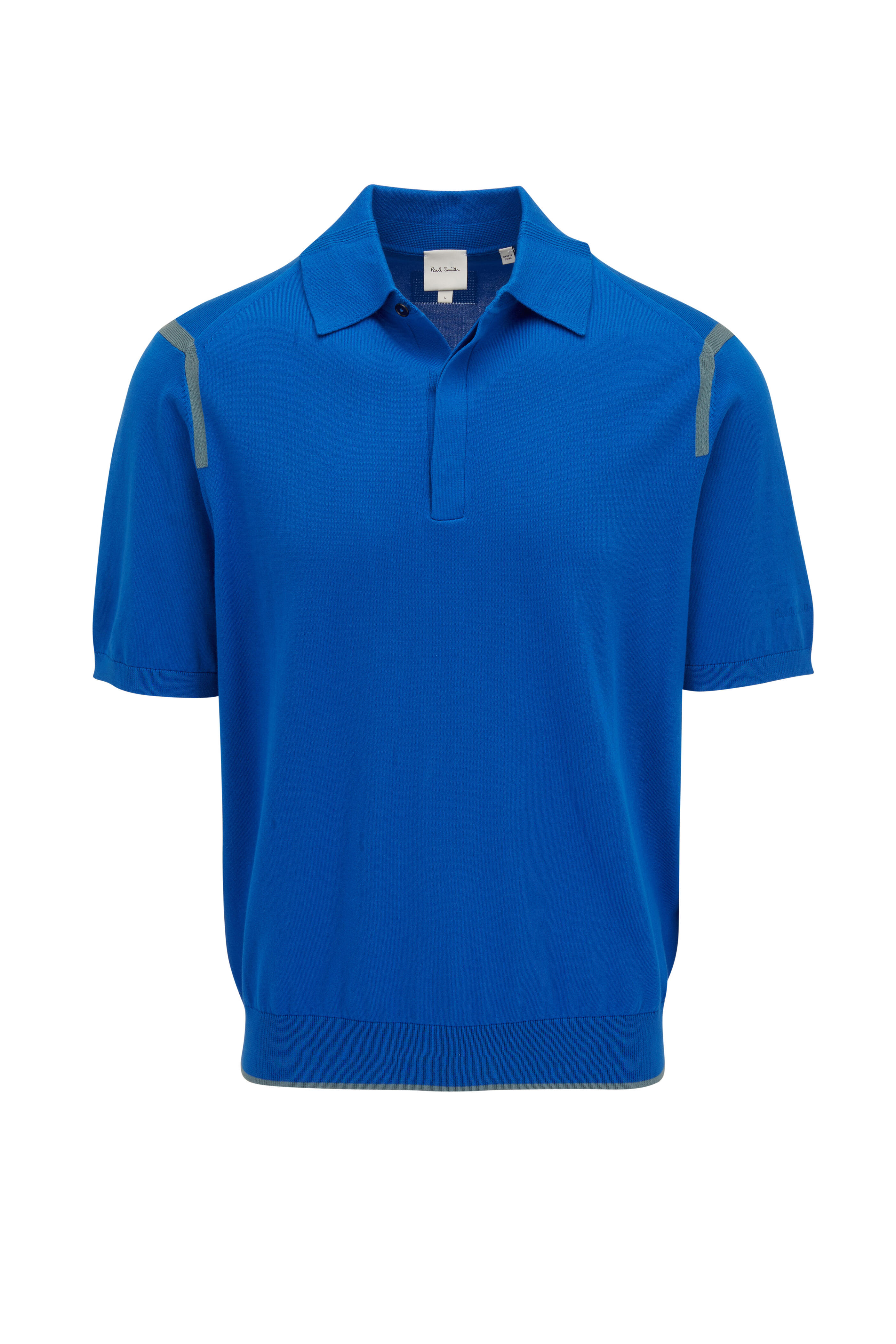 Paul Smith - Royal Blue Raglan Tipped Polo | Mitchell Stores