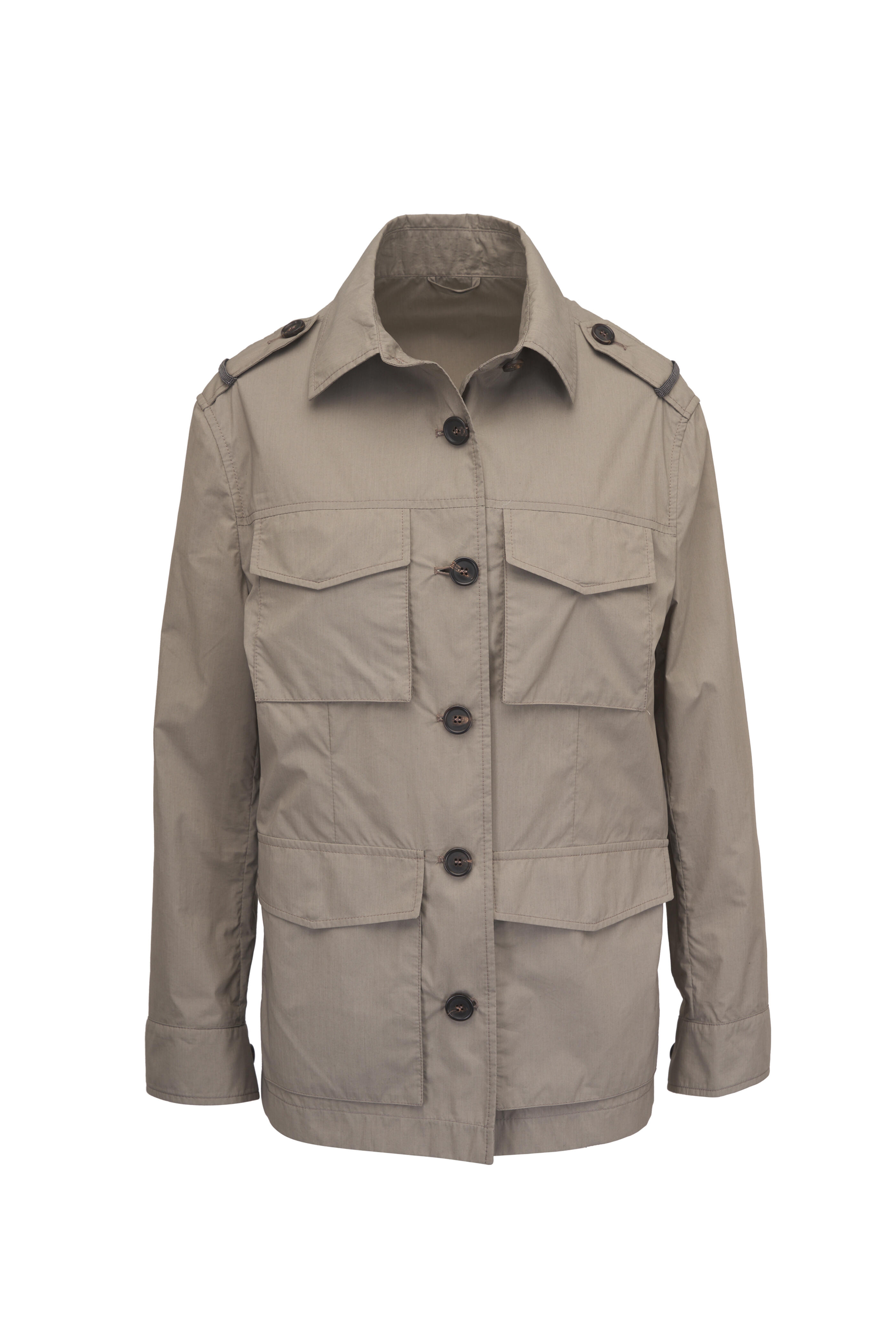 Brunello Cucinelli - Khaki Green Techno Poplin Jacket