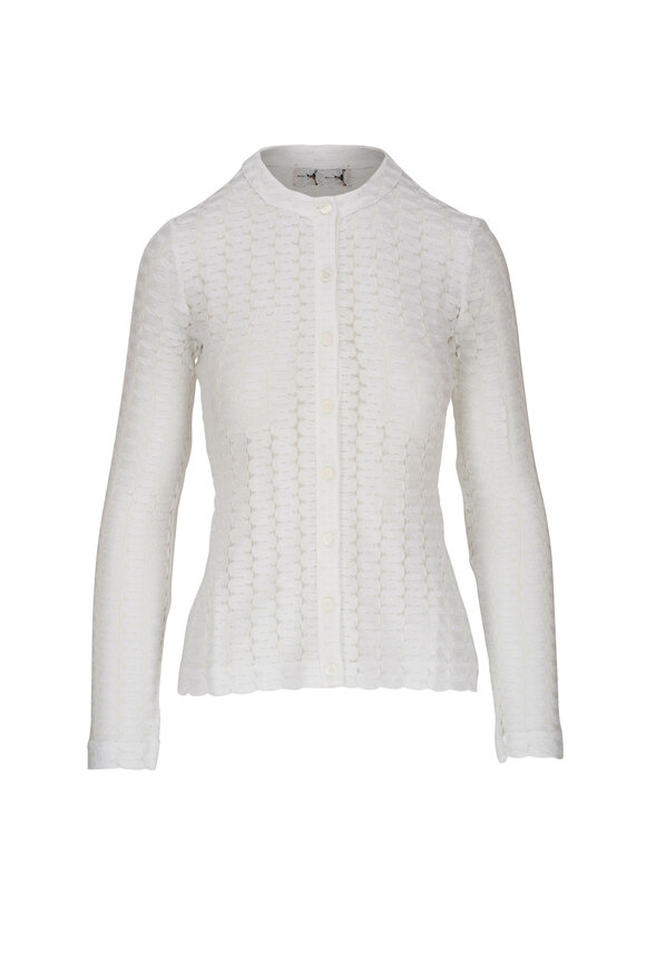 Missoni Brilliant White Embroidery Knit Cardigan 