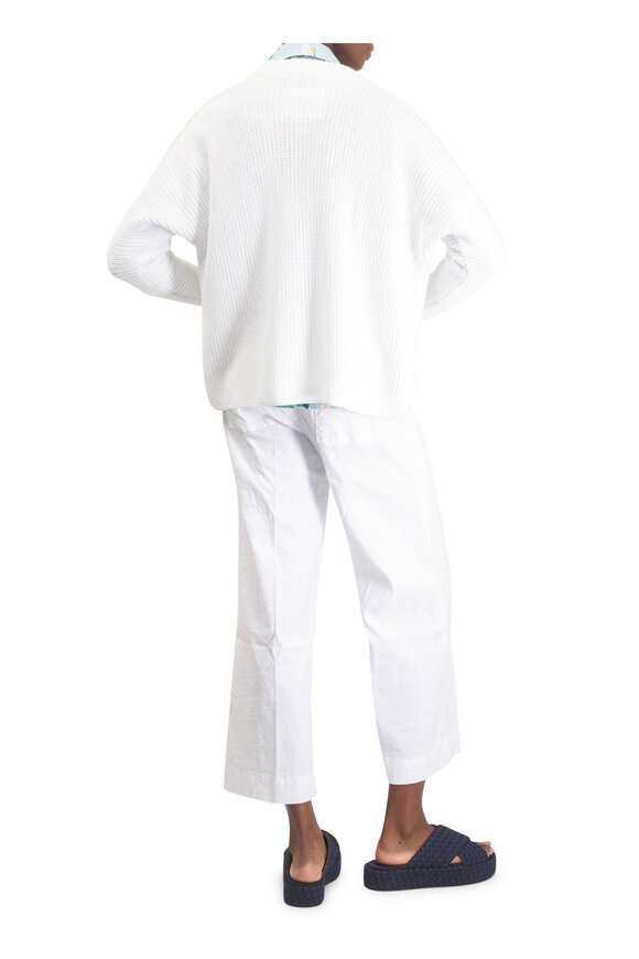 Frank & Eileen Montecito White Cotton Knit Cardigan - view 4
