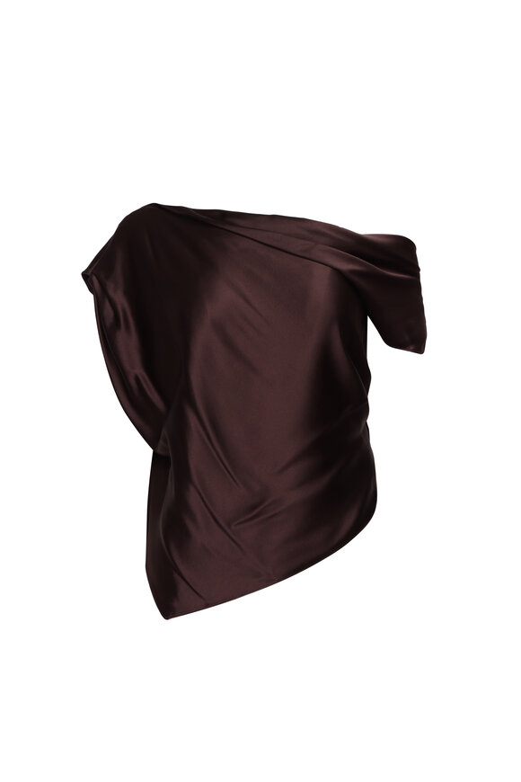 The Sei Cocoa Drape Blouse