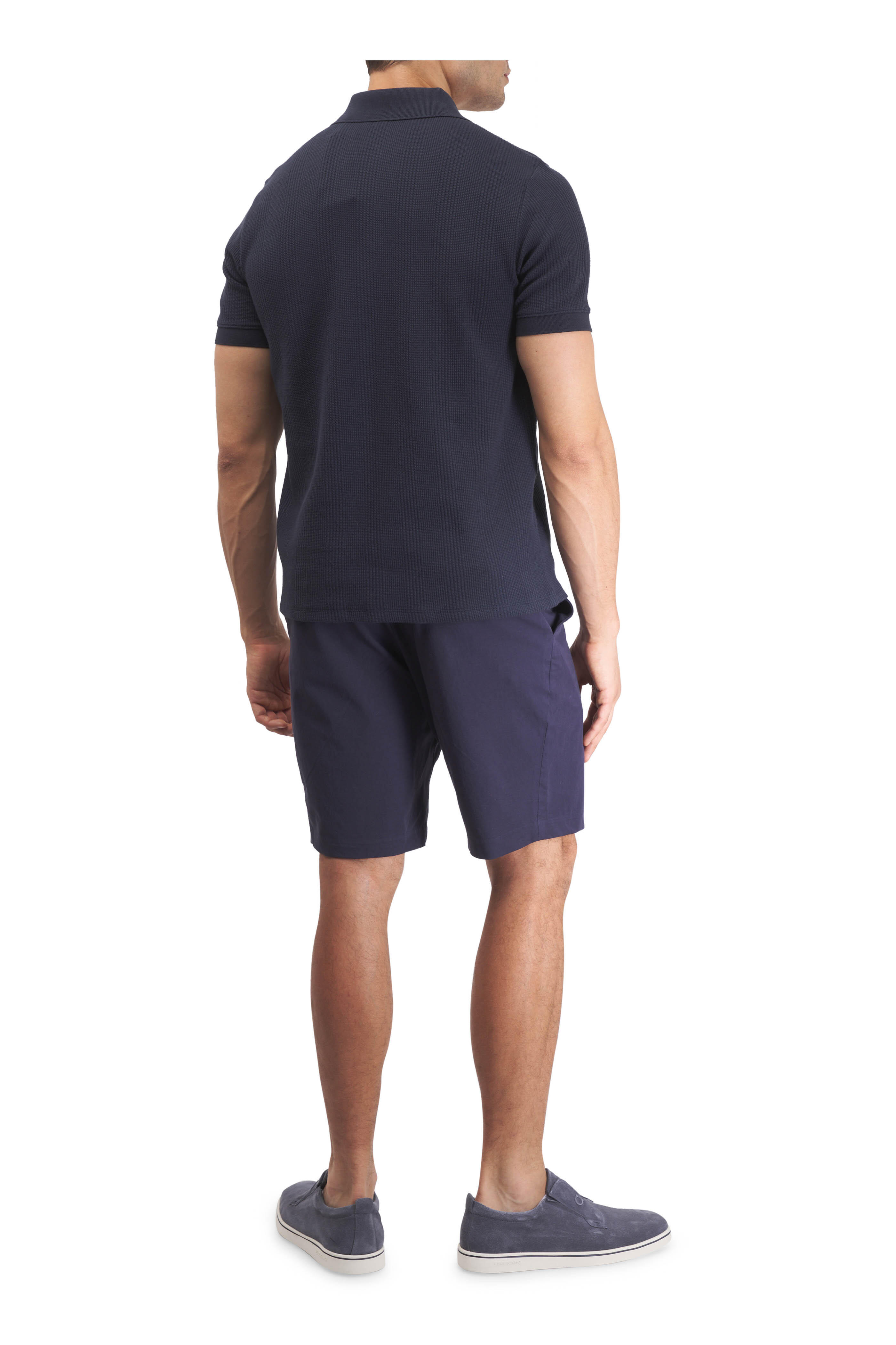 Deke - Dark Navy Stretch Cotton Twill Shorts