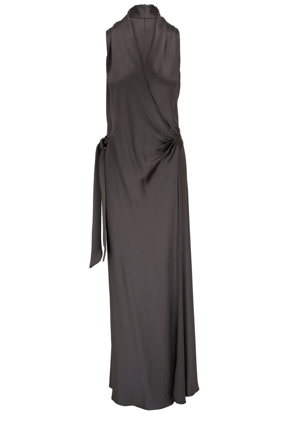 Peter Cohen - Vicky Charcoal Hammered Silk Gown 