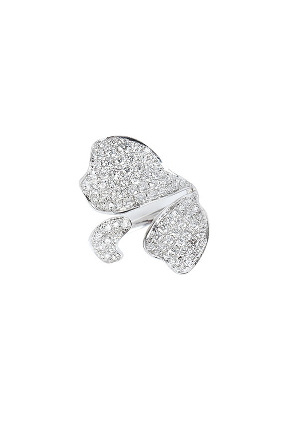 Kai Linz - 18K White Gold Diamond Organic Flower Ring