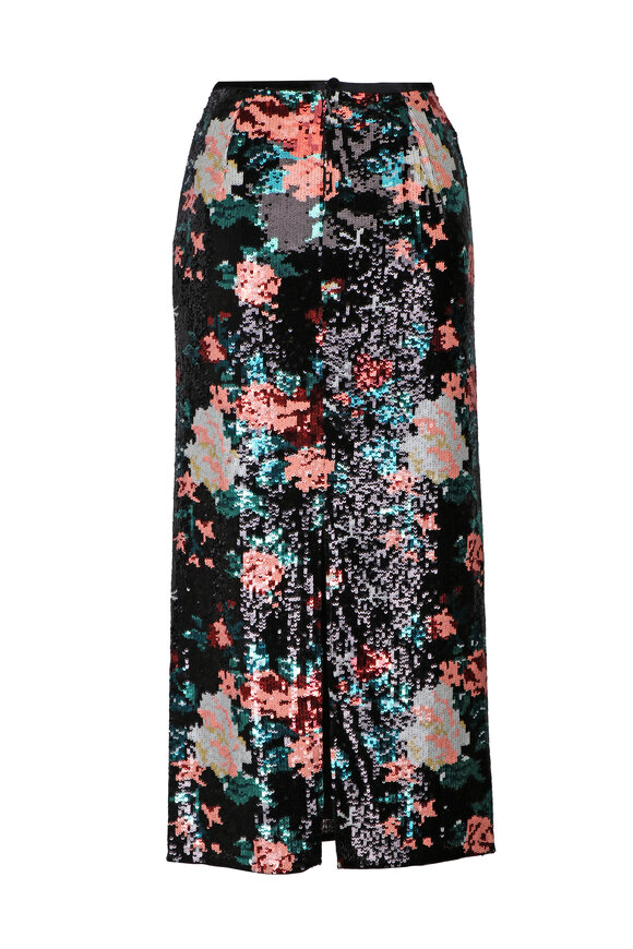 Forte Forte The Queen's Garden Sequin Bouquet Pencil Skirt - view 2