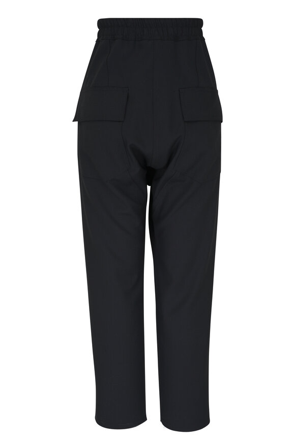 Nili Lotan - Aida Crop Black Drawstring Pant