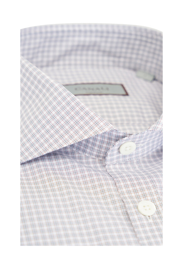 Canali - Sage Small Check Cotton Sport Shirt