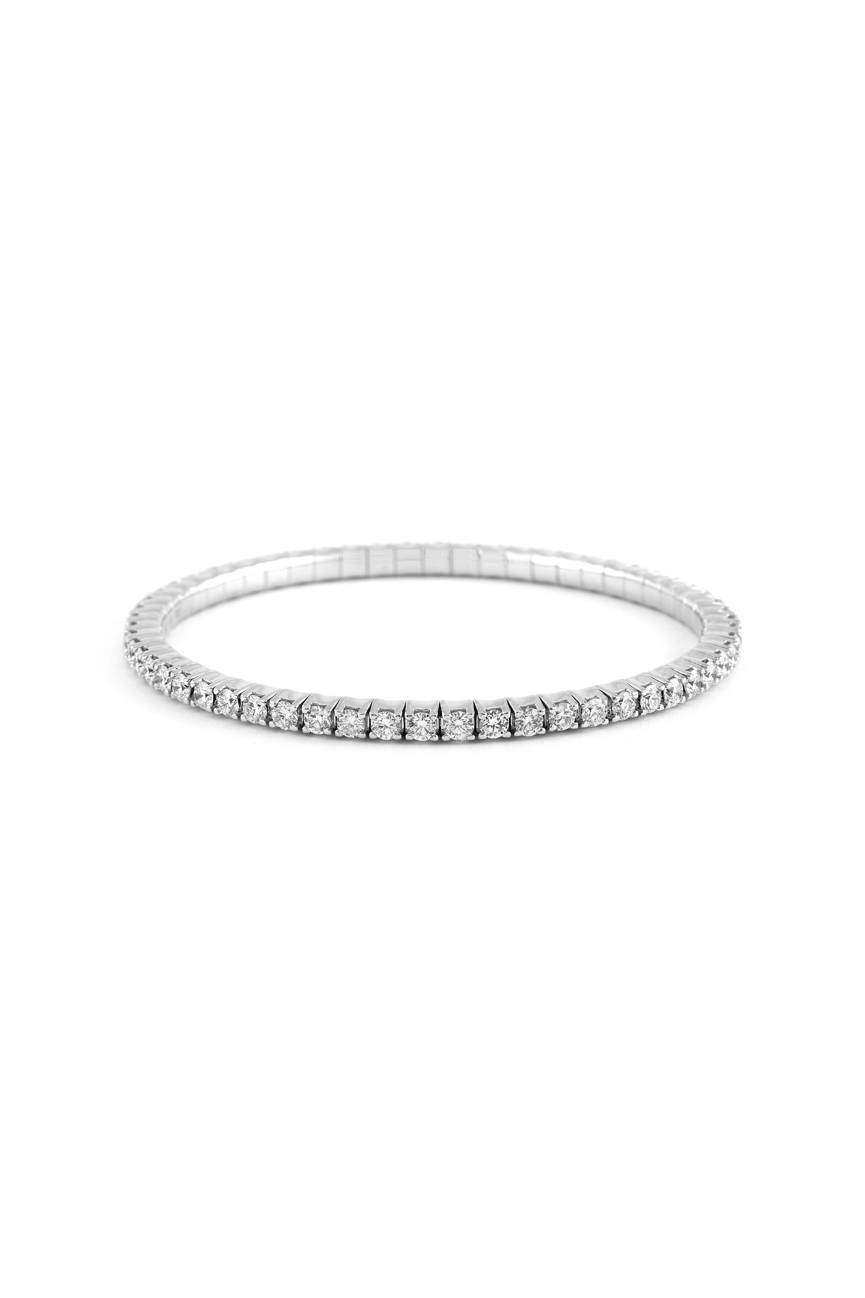 Sylva & Cie - White Gold Diamond Stretch Bracelet - view 1