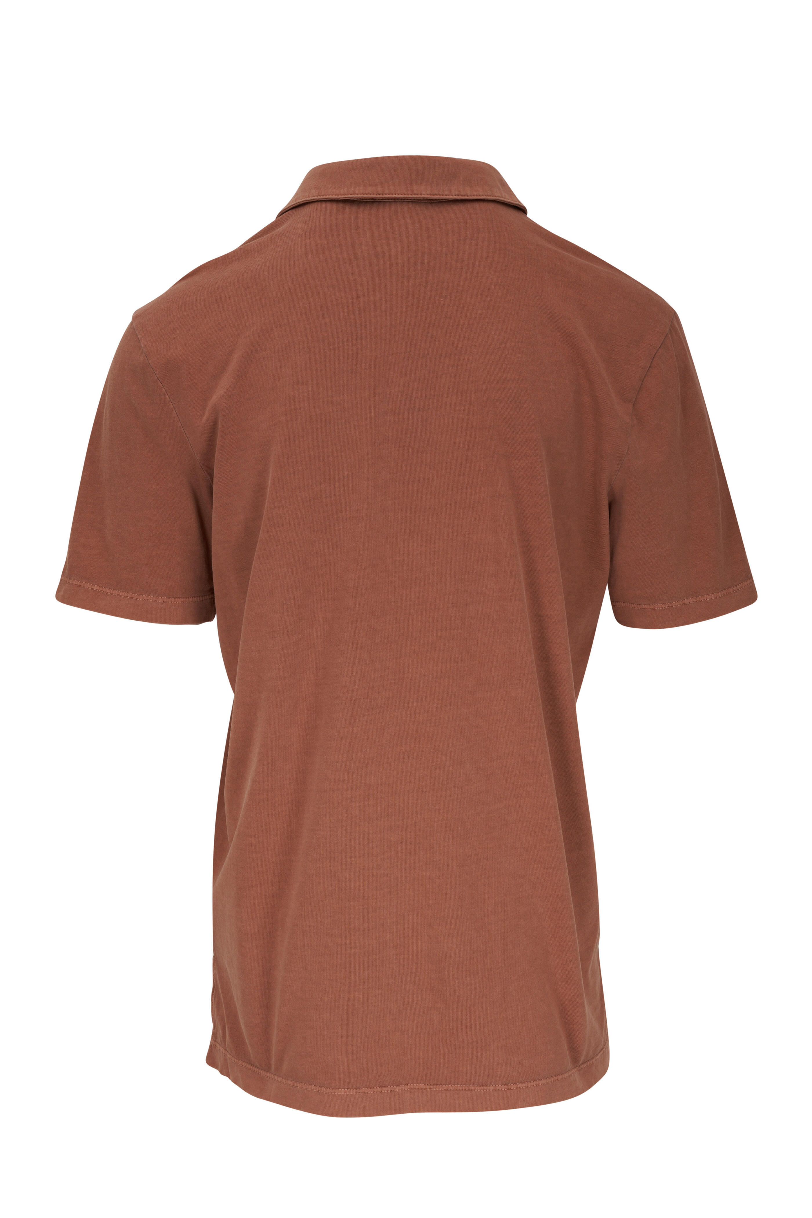 James Perse - Nougat Brushed Cotton Short Sleeve Polo