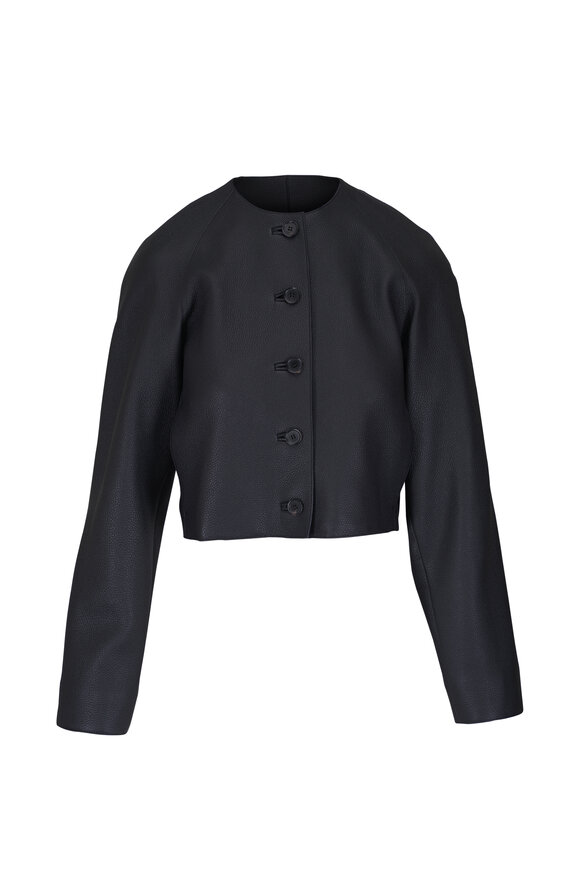 Loro Piana Jonti Blue Navy Leather Jacket