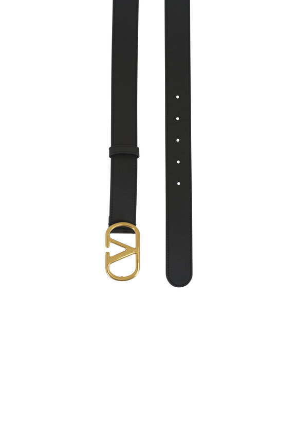 Valentino Garavani - Black Leather VLogo Signature Belt