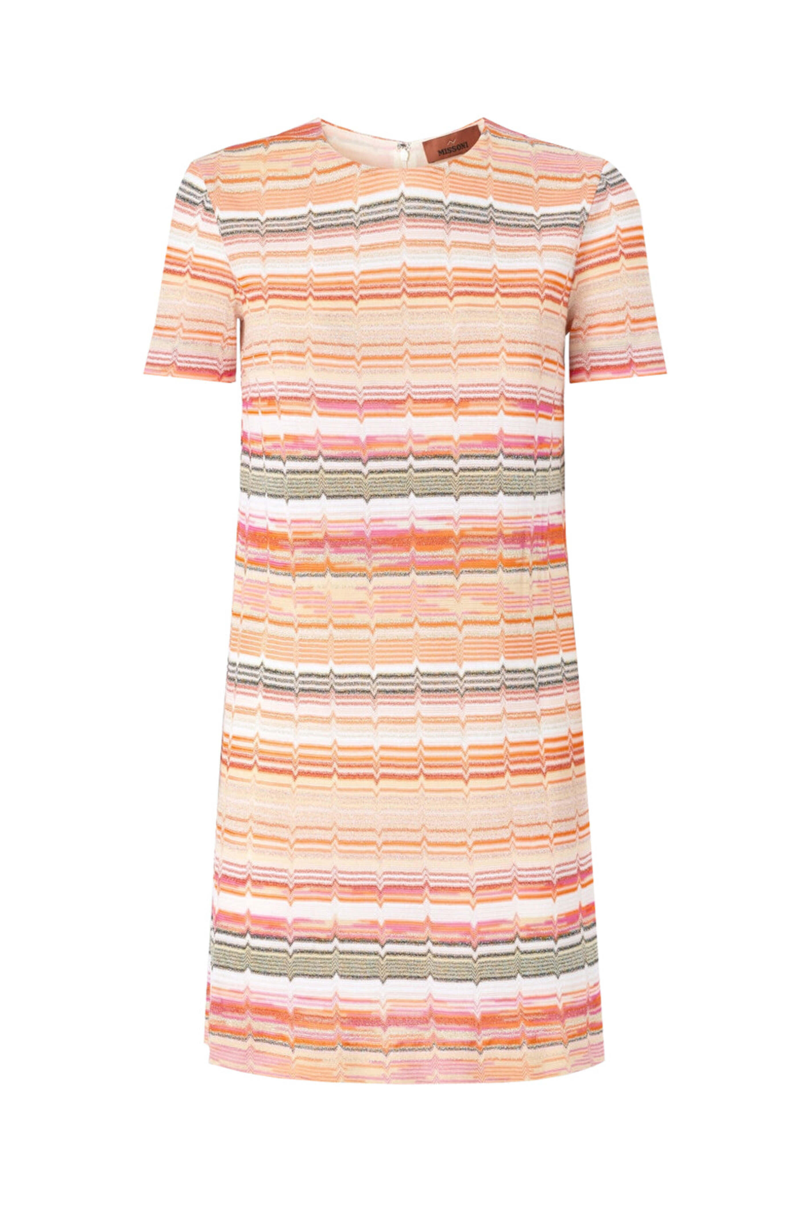orange and white zig zag dress Kate Spade Sleeveless Zig Zag White Orange Smocked Waist Stretch Dress XL EUC