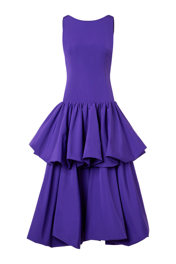 Akris Punto Purple Techno Taffeta Sleeveless Dress