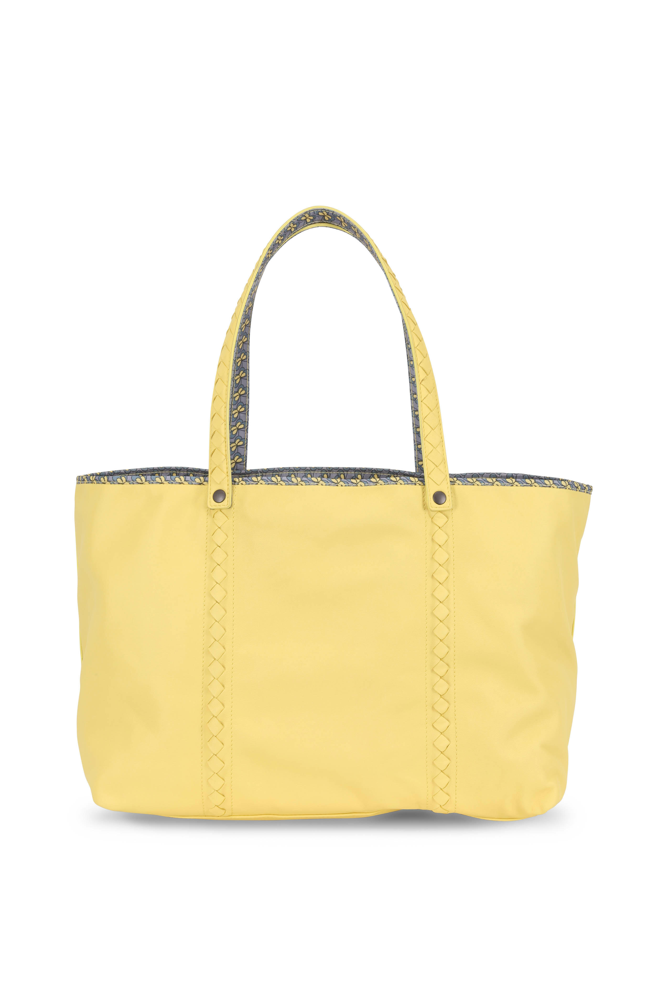 Bottega Veneta - Yellow Leather Contrast Printed Lined Large Tote