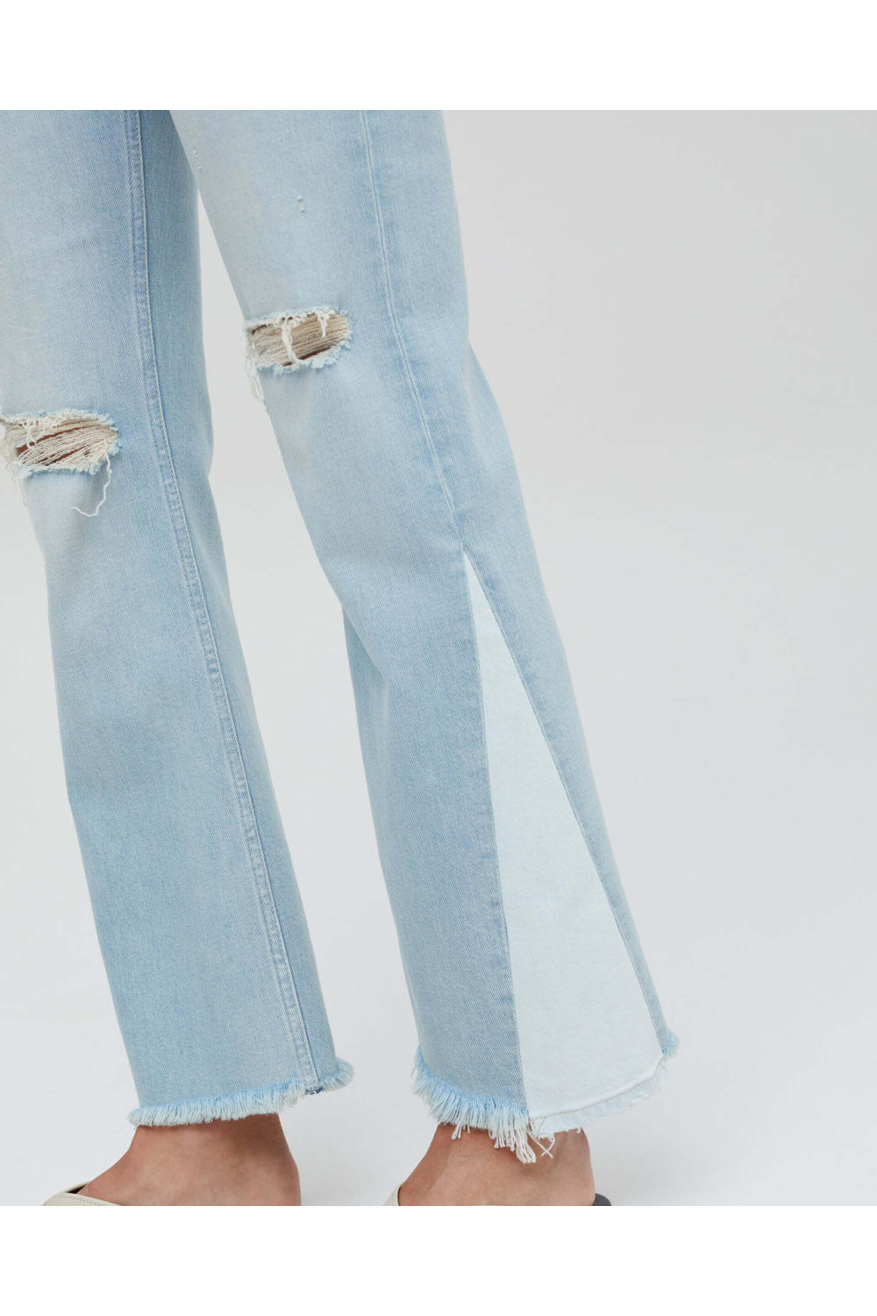 Closed - Baylin High Rise Flare Jean in Light Blue Spliced