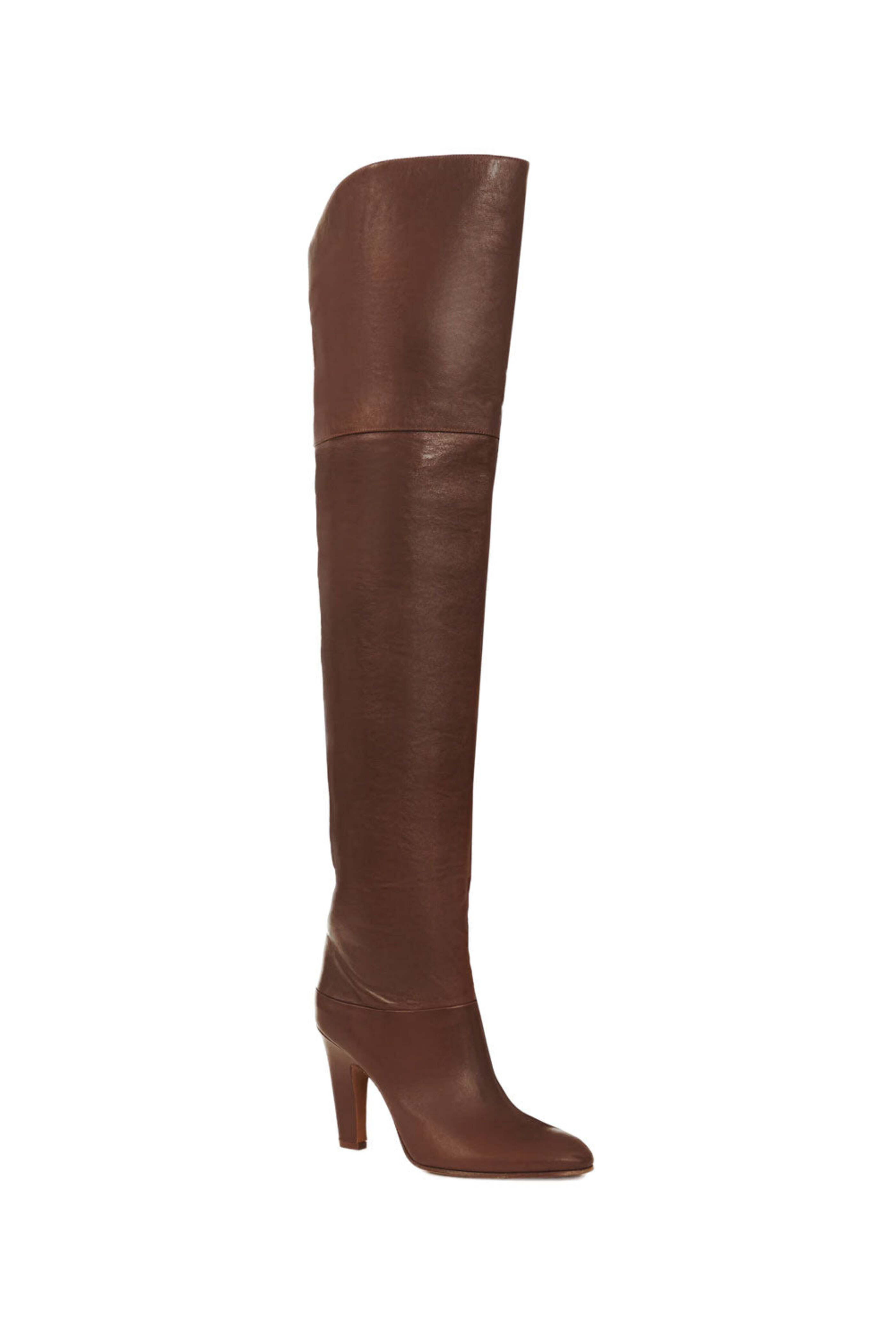 Chloé - Eve Leather Over The Knee Boot in Sooty Brown