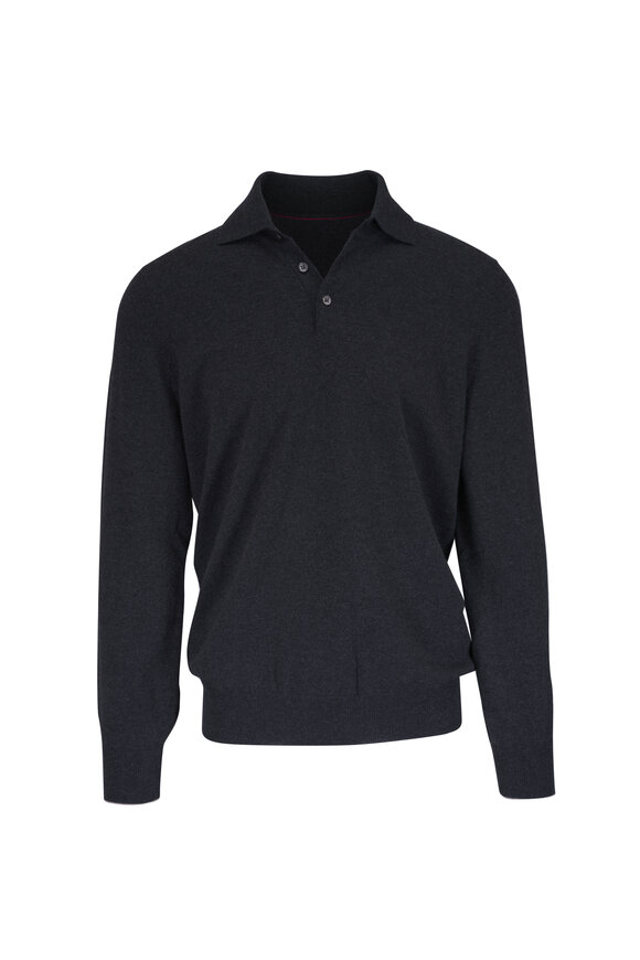 Brunello Cucinelli - Light Gray Double-Breasted Knit Cardigan