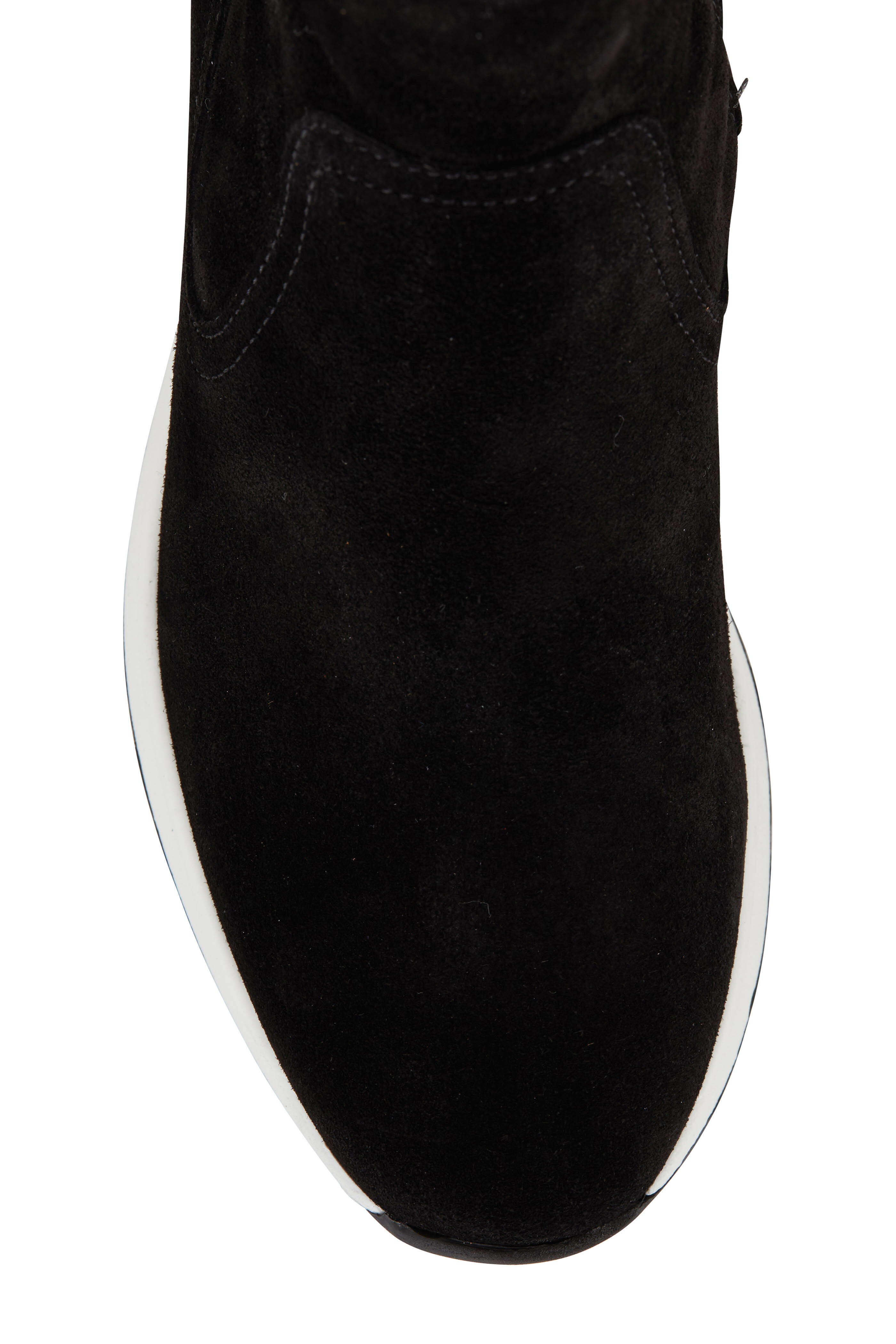 Aquatalia Betty Black Suede Shearling Lined Sneaker Boot