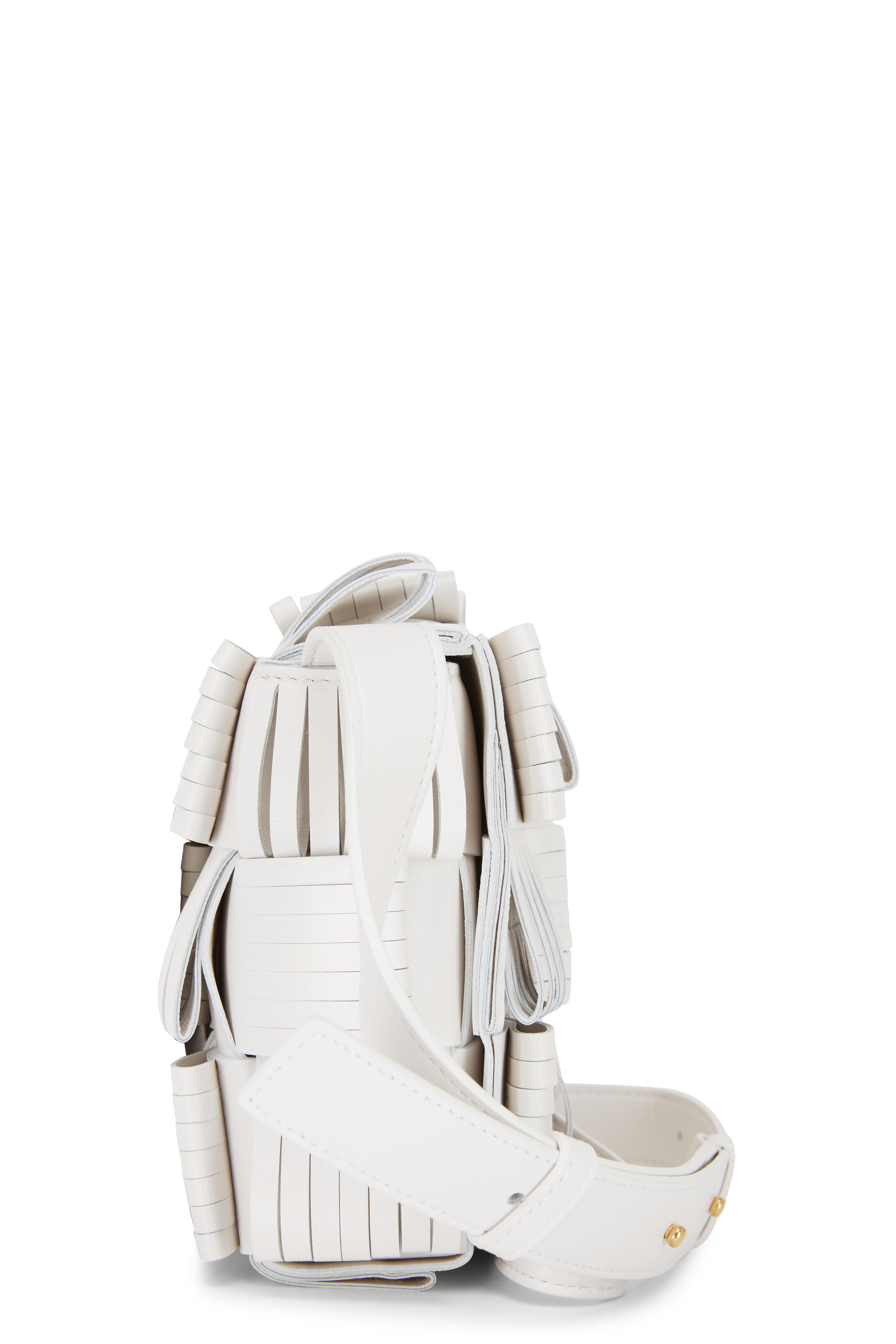 Bottega Veneta ホワイト Cassette ショルダーバッグ Bottega Veneta - Cassette Pouch White Leather Shoulder Bag