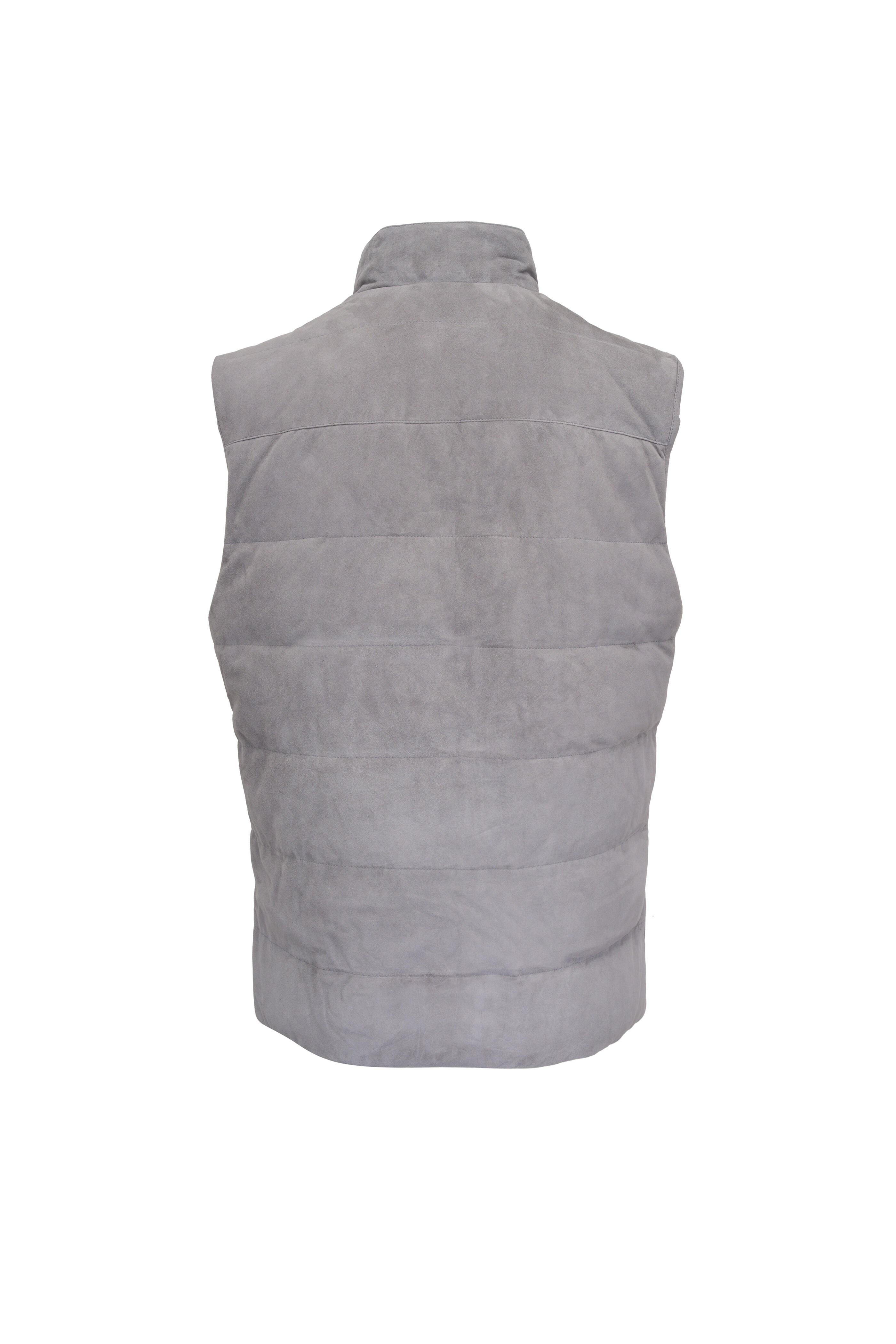 Maurizio Baldassari - Gray Suede Quilted Down Jacket