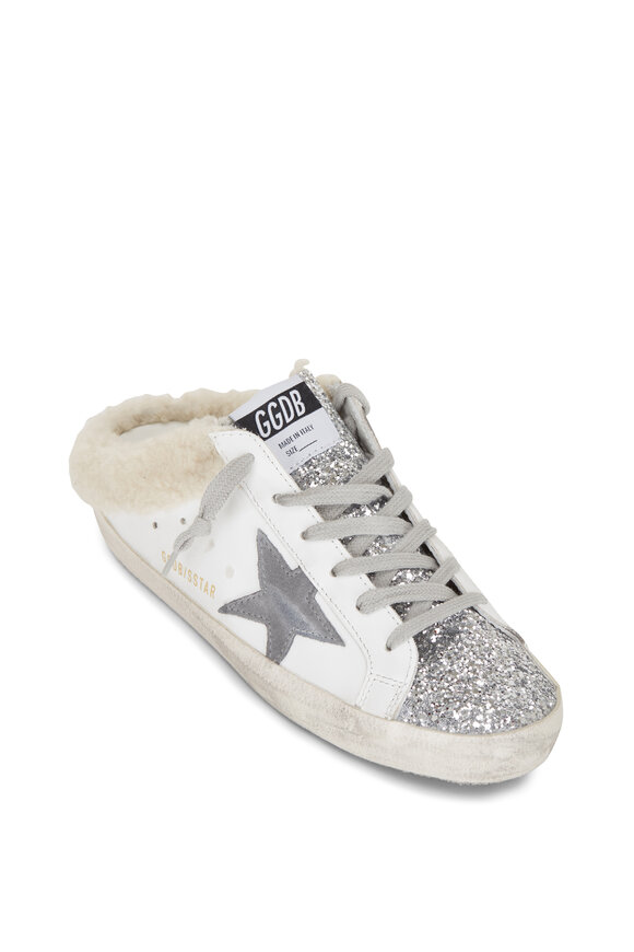 Golden Goose - Sabot White Leather Shearling Slide On Sneaker