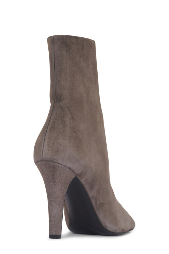 Saint Laurent Jill Mickey Gray Suede Bootie, 95mm - view 5