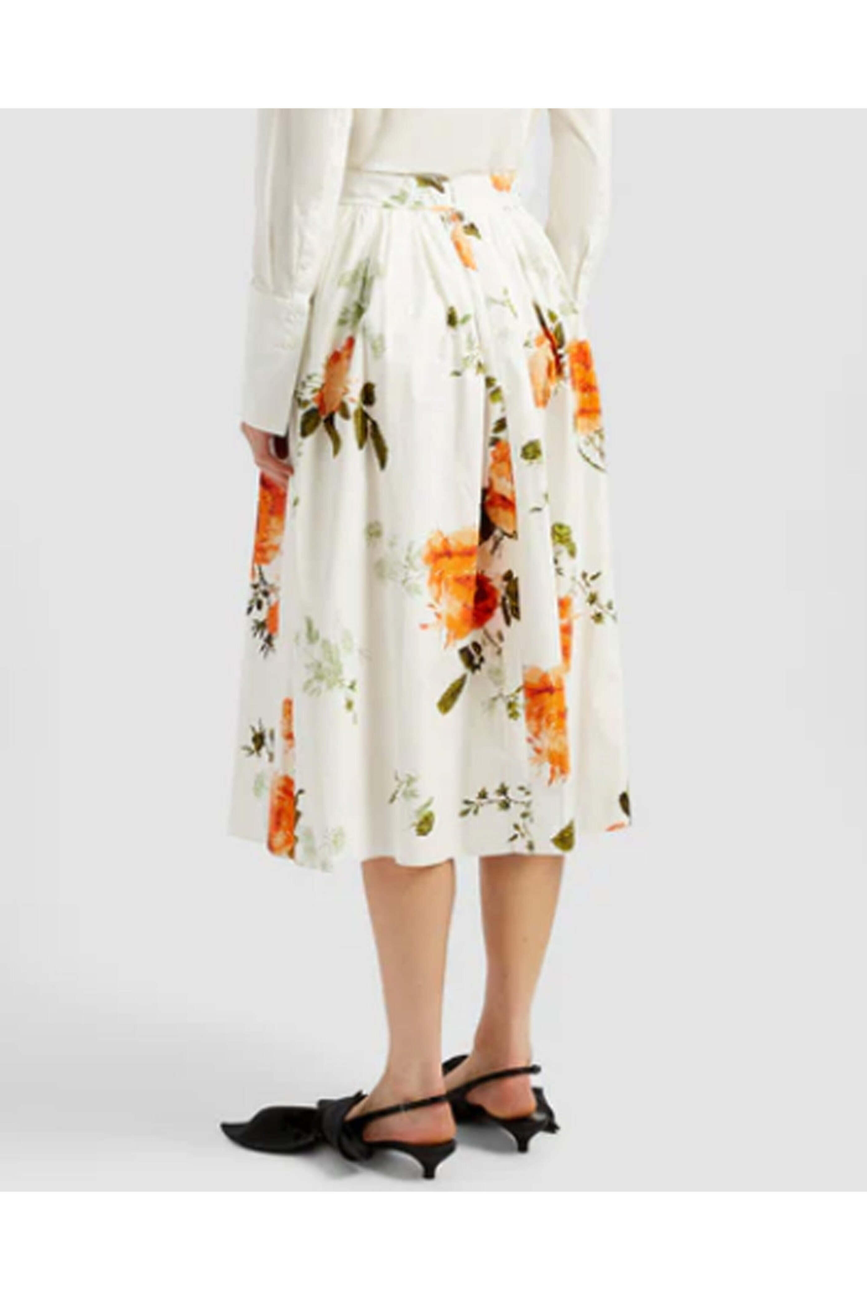 Erdem - White Volume Midi Skirt