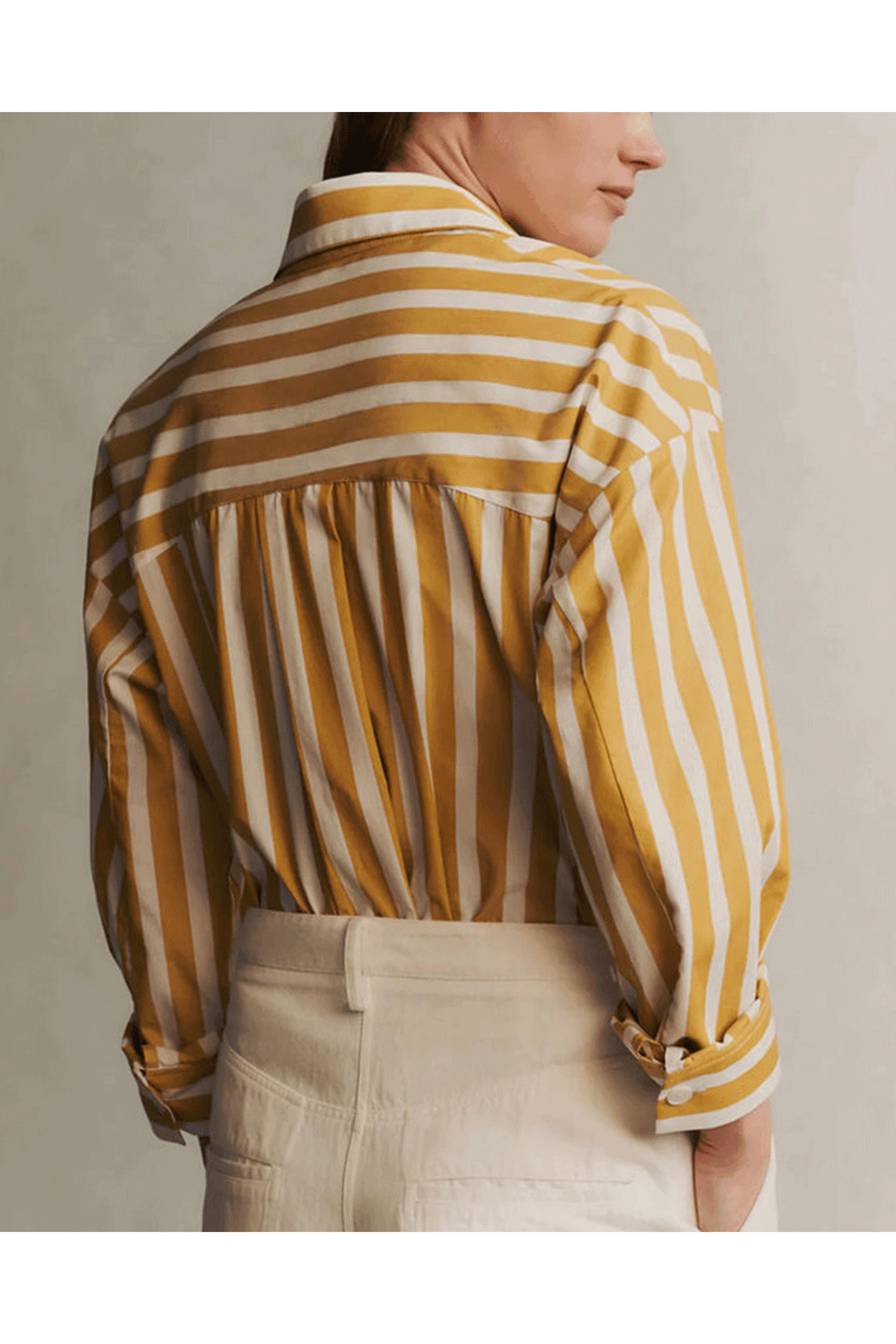TWP - New Earl Awning Yellow Stripe Shirt