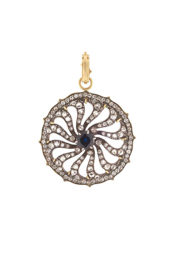 Sylva & Cie - 18K Georgian-Style Diamond Mandala Pendant