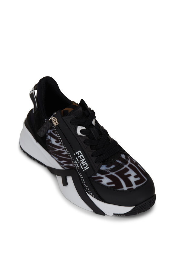 Fendi - Flow Black & White FF Side Zip Sneaker 