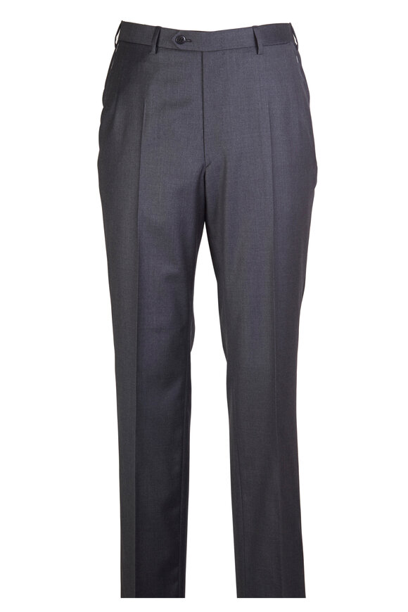 Brioni - Colosseo Solid Charcoal Gray Worsted Wool Suit