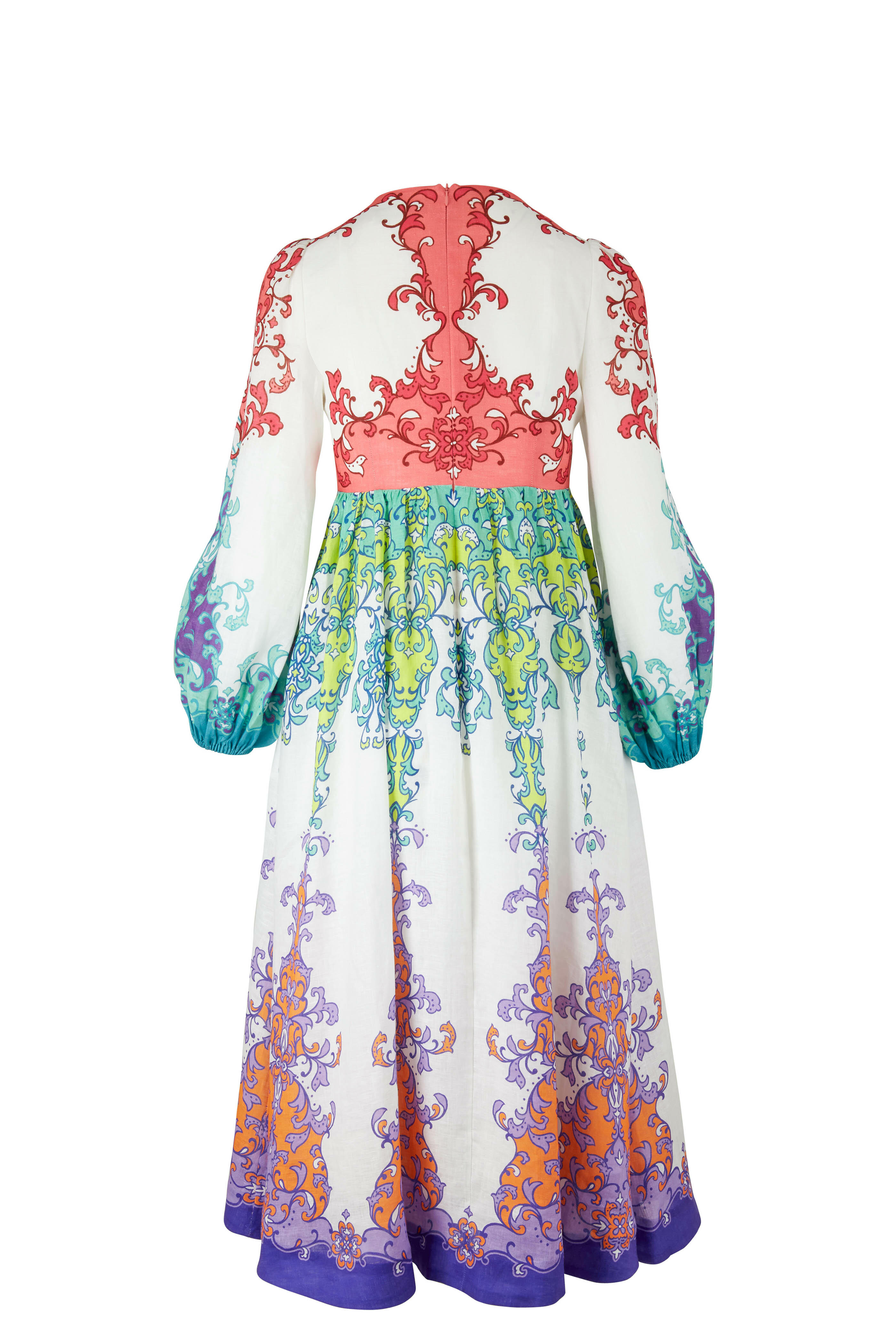 オールインワン・サロペット Zimmermann Multicolour Floral Linen Dress Zimmermann - Nina Multicolor Linen Dress | Mitchell Stores