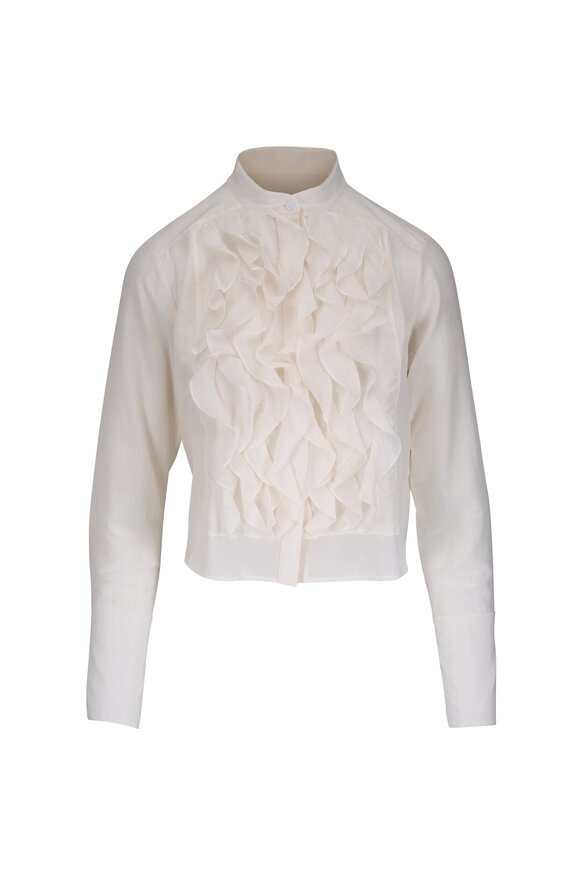 TWP Patti White Cotton & Silk Top