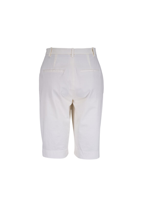 Vince Avery Off White Stretch Cotton Bermuda Shorts - view 2