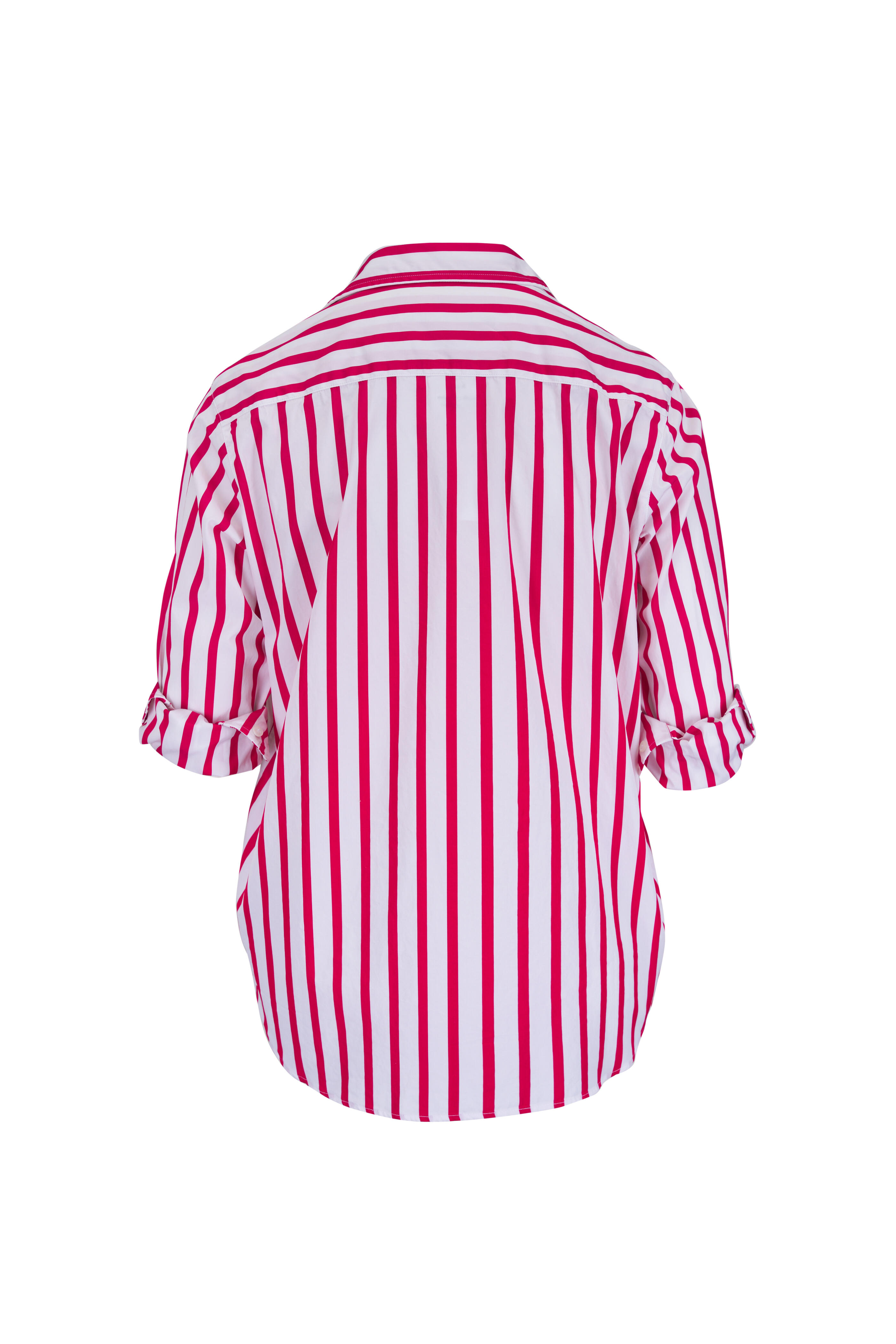 Frank & Eileen - Eileen White & Red Stripe Relaxed Button-Up Shirt