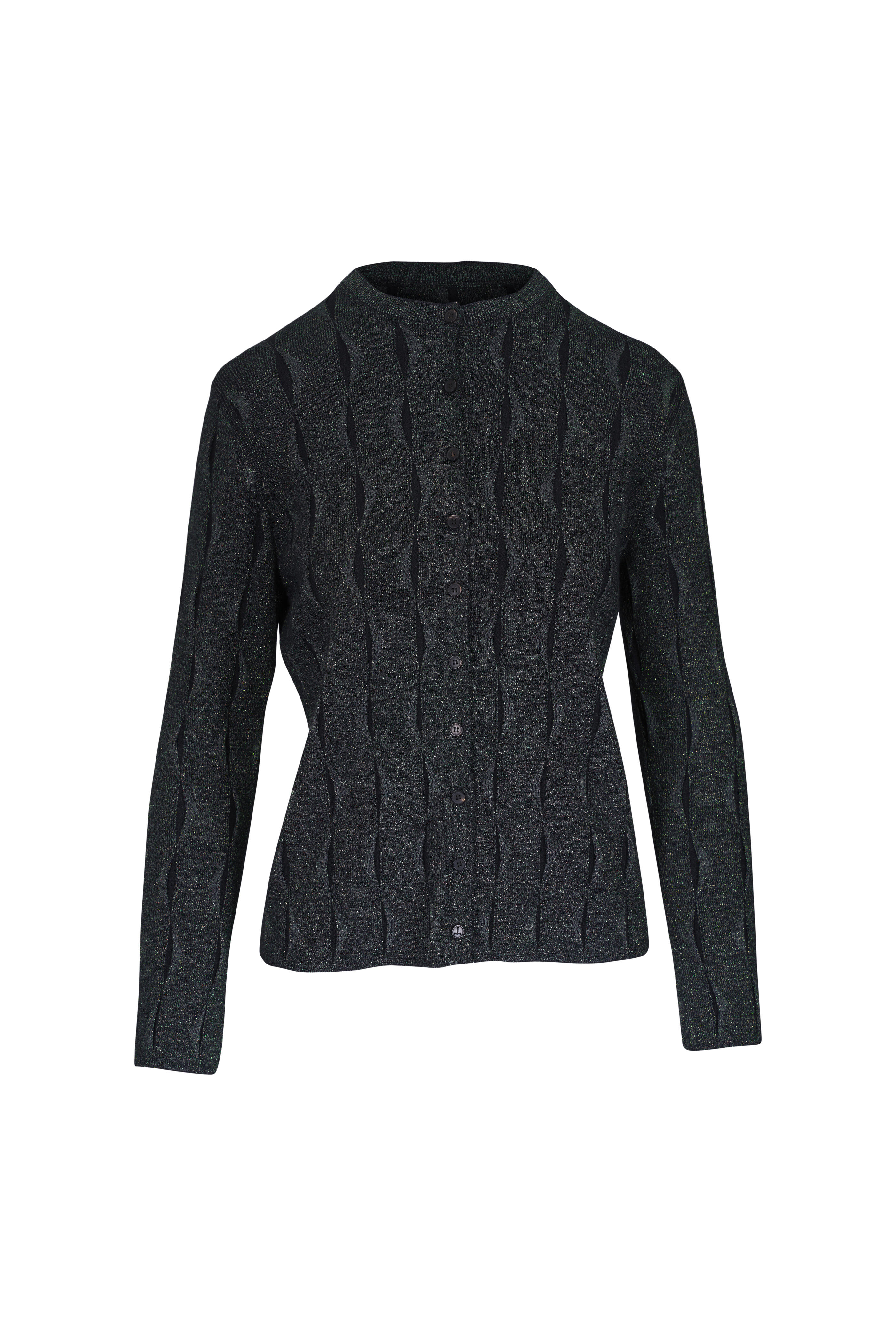 Lafayette 148 New York - Black Multi Iridescent Cashmere Cardigan