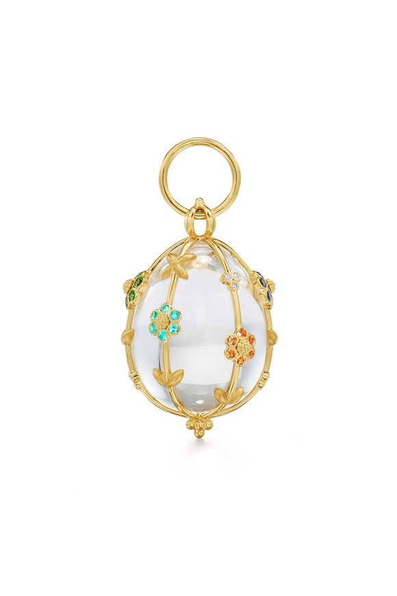 Temple St. Clair 18k Gold Large Rainbow Fiori Amulet - view 6